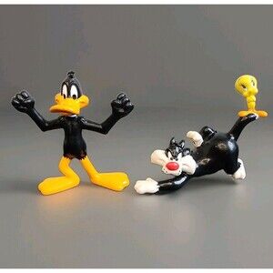 Vintage Looney Tunes Figurines – '94 Sylvester & Tweety + '91 Daffy Duck